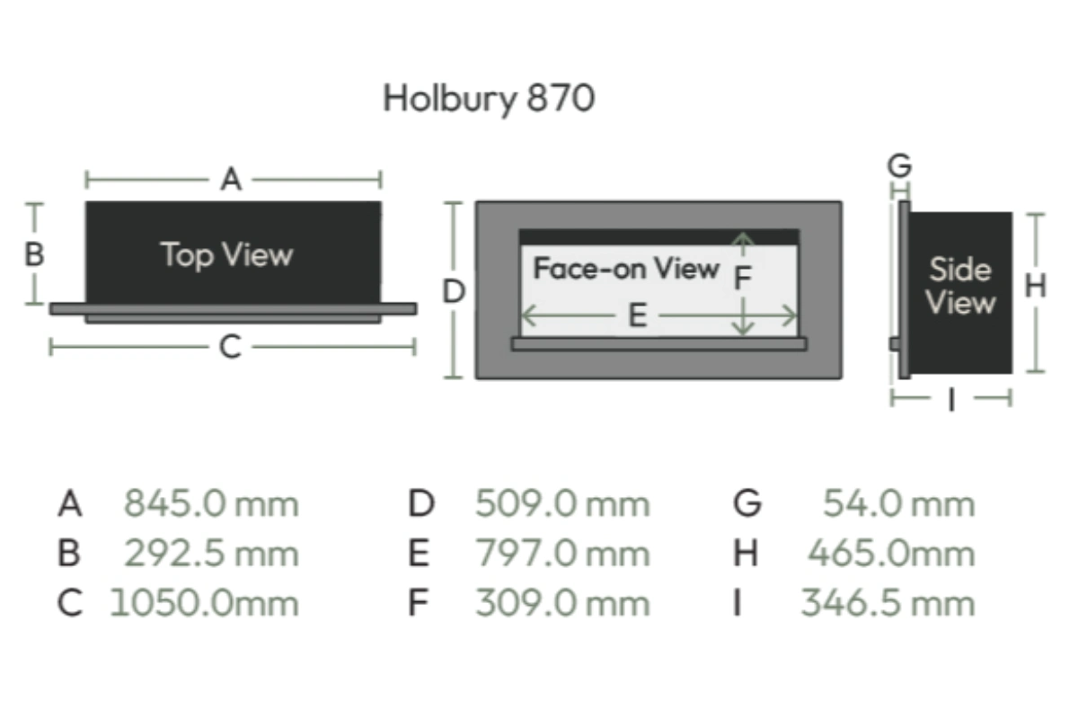 Holbury Suite 870 Dimensions